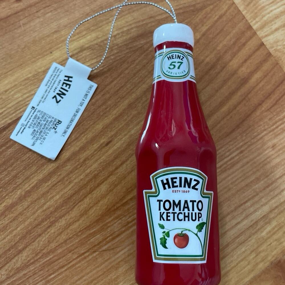Heinz Ketchup Bottle Ruz 4.5" Christmas Ornament New